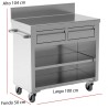 Mueble Servicio Camareros 100x50 cm 2 Cajones 85-MTA50-100