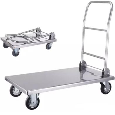 Carro de plataforma inox con asa 480252