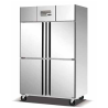 Congelador de acero inox para cocinas con 4 puertas.
