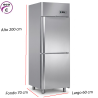 Armario de frío en inox con 2 puertas  575 L.