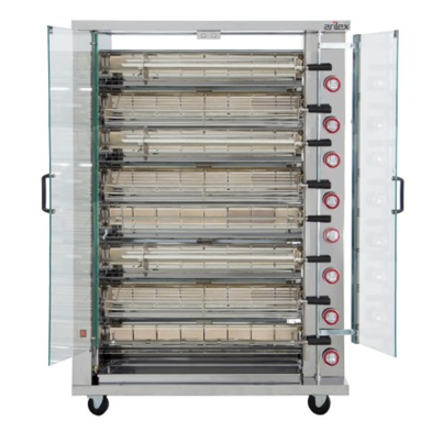 Asador de Pollos ECO- Gas 6 espadas -30 Piezas.