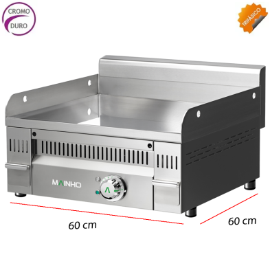 Plancha de asar electrica de cromo marca Mainho PC-60 ET