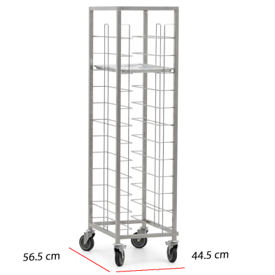 Carro bandejero inox 12 guias 44.5 x 56.5 cm