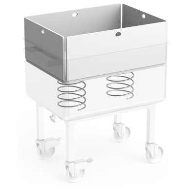 Carro contenedor inox con fondo elevable y desagüe 06-076026