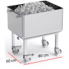 Carro contenedor inox con fondo elevable y desagüe 06-076026