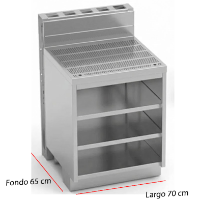 Mesa de trabajo de cóctel con encimera perforadal