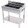 Mesa de cocteleria con estante y cuba hielo IDM89005