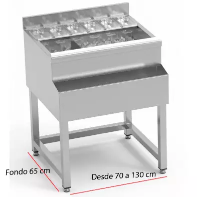 Modulo cuba hielo cocteleria con bastidor LCH-70+