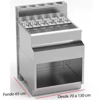 Mueble cuba de hielo y muro técnico para coctelería