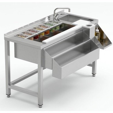 Mesa de coctelería con grifo MBCN-120