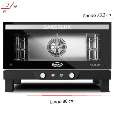 Horno eléctrico de 3 bandejas de 60x40 cm. XENA-03DV