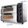 Horno eléctrico profesional para pizza de doble cámara con capacidad para dos pizzas de 40 cm