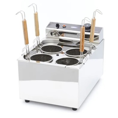 Cocedor de pasta profesional de 8 litros con cuatro cestas de acero inoxidable