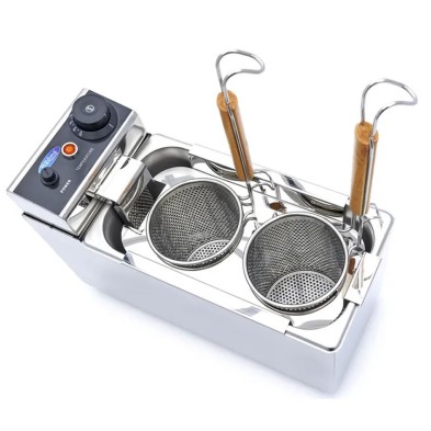 Cocedor de pasta profesional de 4 litros con dos cestas de acero inoxidable