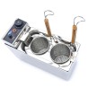 Dos cestas perforadas de acero inoxidable para cocedor de pasta profesional