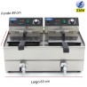 Freidora eléctrica doble de 2 x 13 litros con grifos de vaciado