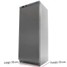 Congelador vertical de 600 litros de acero inoxidable con seis estantes fijos