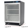Congelador negro de 200 litros con puerta de cristal