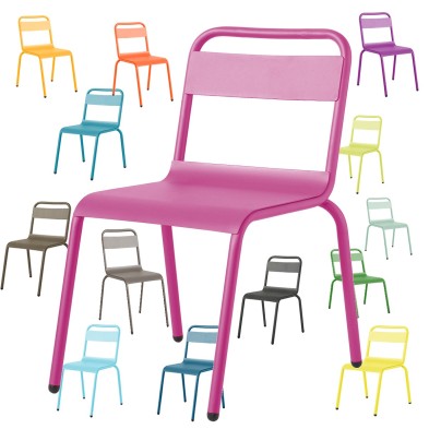 Silla  lacada para exterior en Miel Natural