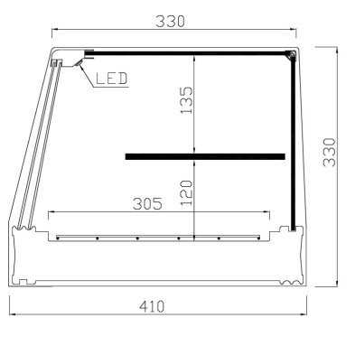 Vitrina DOBLE para platos y cristal recto 120 cm VIR-iE