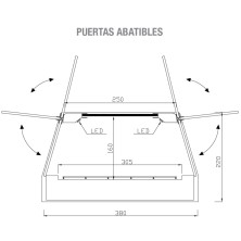 Vitrina de bandeja refrigerada motor a distancia 150 cm.