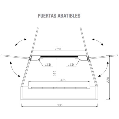 Vitrina de bandeja refrigerada motor a distancia 150 cm.