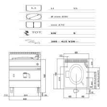 Marmita Electrica Indirecta 55 Litros - 7PD