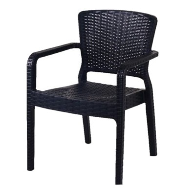 Sillon apilable con brazos de polipropileno imitación rattan. ALBERCA