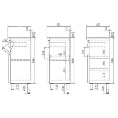 Cafetero de bar Doble Estante 149.5 x 60 cm.14-MCN-150