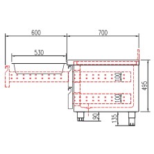 Mesa fría BAJO COCINA 6 cajones
