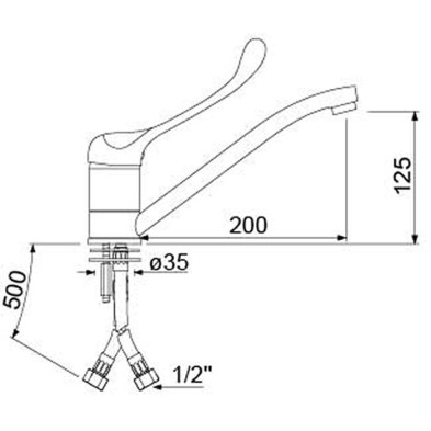Grifo de barra de bar monomando manilla corta  34-548033