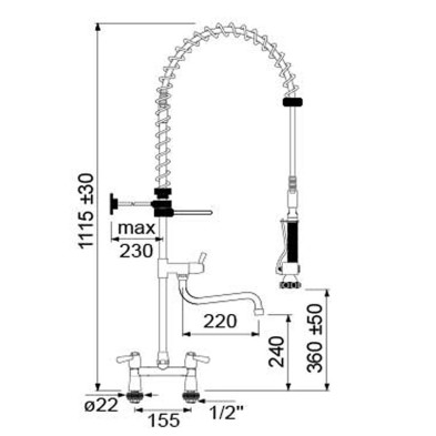 Grifo de ducha dos aguas con grifo  34-548915