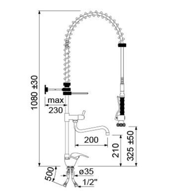 Grifo de ducha dos aguas  y mando de cierre 34-548831