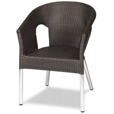 Sillón de rattan para terraza MR263 blanco