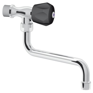 Grifo mural de 1 agua con pomo aislante caño alto 06-463232