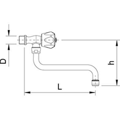 Grifo mural de 1 agua con pomo aislante caño alto 06-463232