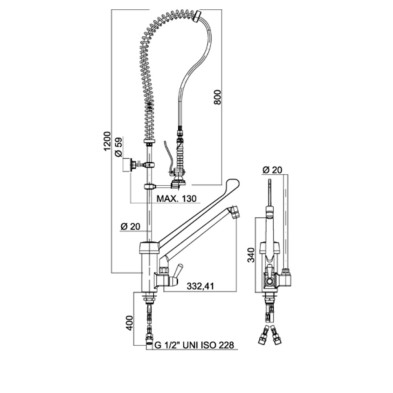 Grifo de ducha dos aguas con grifo R0020205
