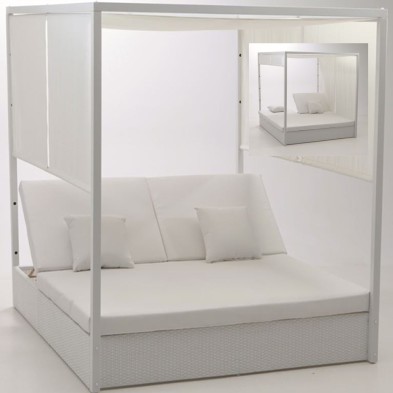 Cama Balinesa HIRUELA para Terrazas en Rattán.