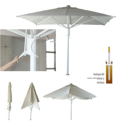 Parasol de Terraza GRANADA de 3 x 3m para empotrar.