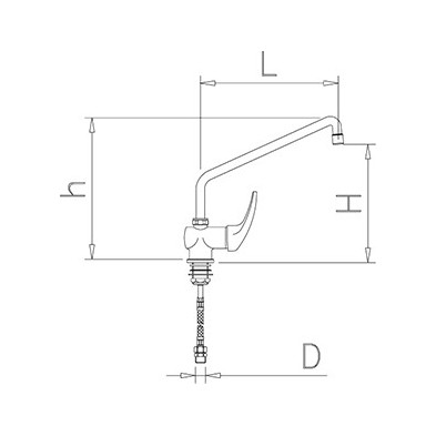 Grifo de barra de bar monomando manilla corta 06-463602