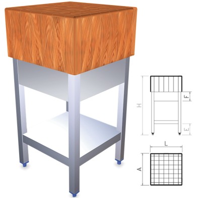 Tajos de maderay fibra con faldón 40 x 40 - 36 kg 06-030702