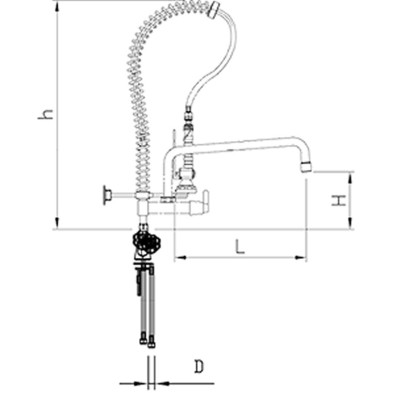 Grifo de ducha bajo dos aguas 06-463080