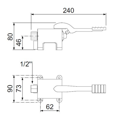 Pedal de grifo mezcladro aguar fria y calente para suelo 34-542915