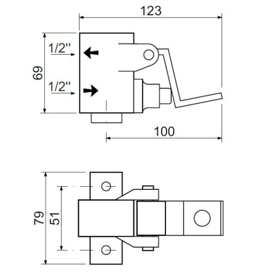 Pedal de grifo de un agua para suelo 34-542914