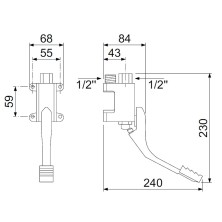 Pedal de grifo de un agua para suelo 34-542914