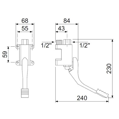 Pedal de grifo de un agua para suelo 34-542914