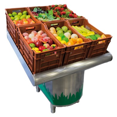 Mostrador Frutería Neutro en Inox 291cm. 06-075636