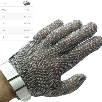 Guante de Malla INOX 448602 con correa.