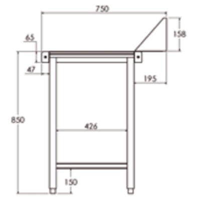Mesa para lavavajillas central 60 x 60 cm FESCE066