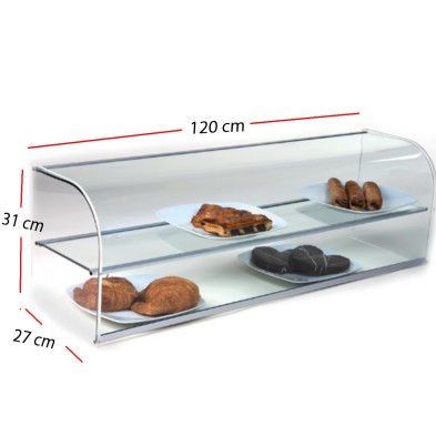 Vitrina Neutra cristal DOBLE Plata1000x270x310